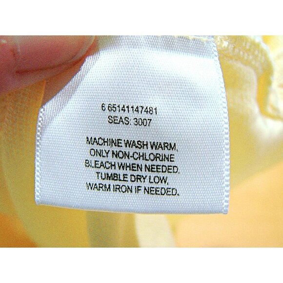 Basic Editions Mens Cotton Short Sleeve Button Up Polo Shirt Yellow Seas Size S - Picture 7 of 7